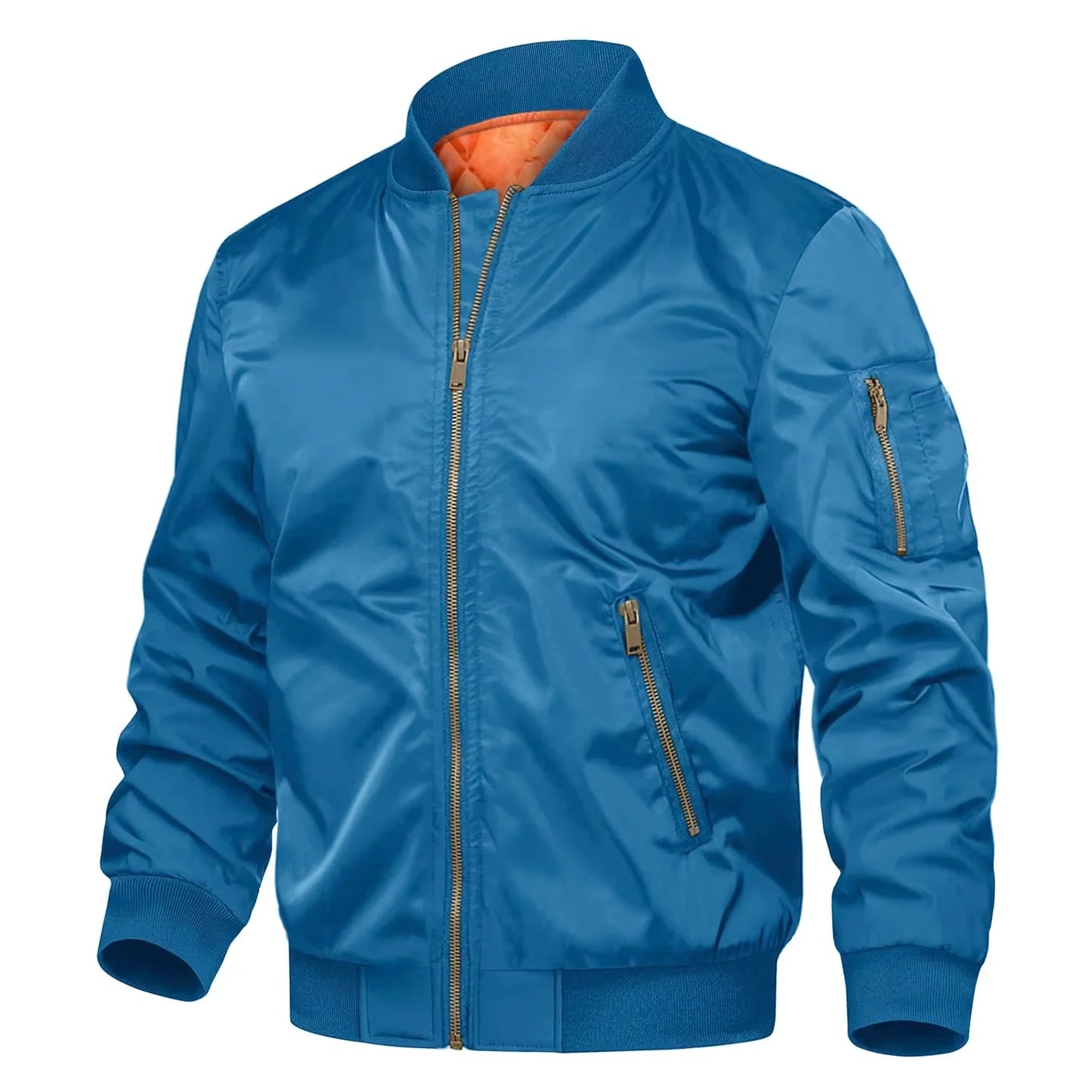 Men's Padded Bomber Jacket, Retro Pilot Varsity Streetwear Coat