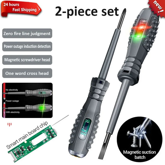 Voltage Tester & Electrician Screwdriver Set (2pcs)