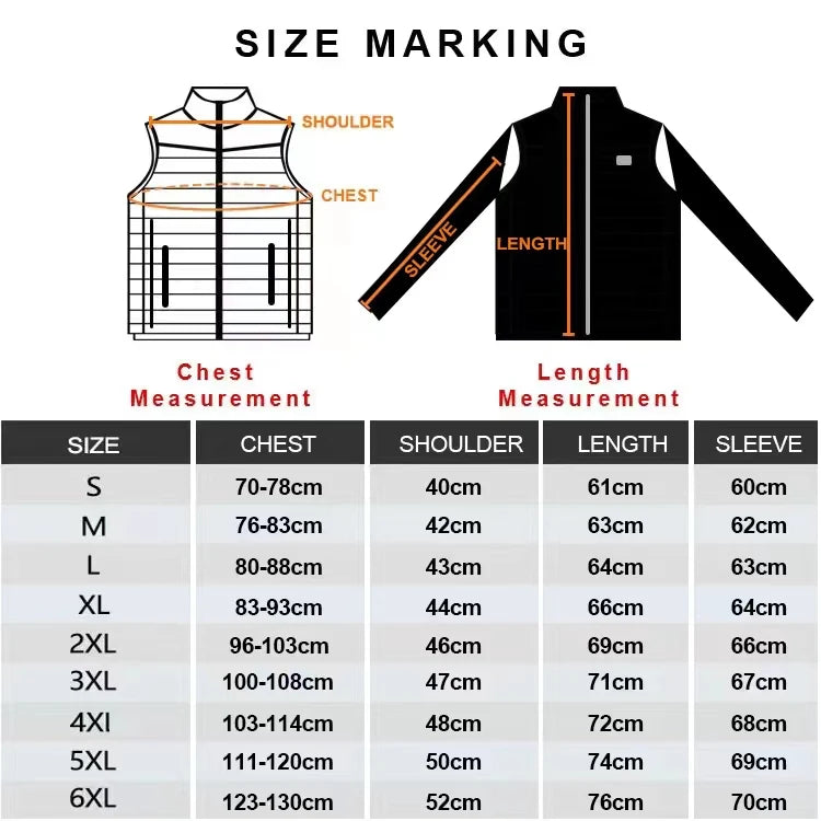 USB Electric Heated Jacket,2-21 Heating Zones