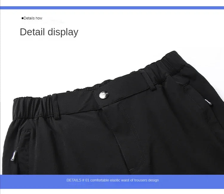 Men's Ice Silk Summer Pants, quick Dry Stretch Up to 7XL