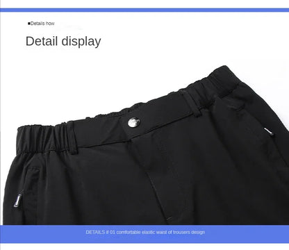 Men's Ice Silk Summer Pants, quick Dry Stretch Up to 7XL