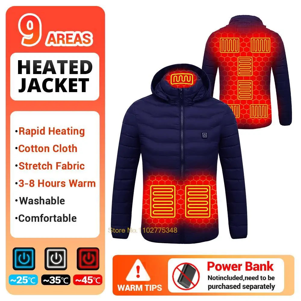 USB Electric Heated Jacket,2-21 Heating Zones