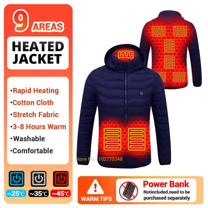 USB Electric Heated Jacket,2-21 Heating Zones