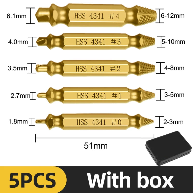 Damaged Screw & Broken Bolt Extractor Set