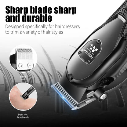 HIENA Professional Hair Clipper Kit, LCD Display Electric Grooming Set for Men