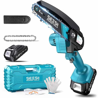 6-Inch Cordless Mini Chainsaw, 18V Compatible Electric Chain Saw