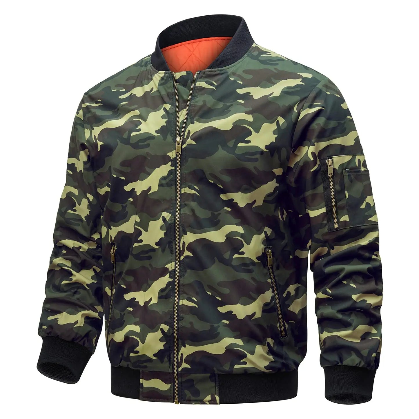 Men's Padded Bomber Jacket, Retro Pilot Varsity Streetwear Coat