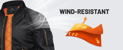 Men's Padded Bomber Jacket, Retro Pilot Varsity Streetwear Coat