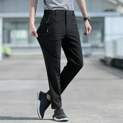Men's Ice Silk Summer Pants, quick Dry Stretch Up to 7XL