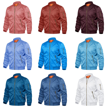 Men's Padded Bomber Jacket, Retro Pilot Varsity Streetwear Coat