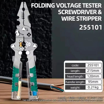 Foldable Wire Stripper & Crimping Pliers — Multifunctional