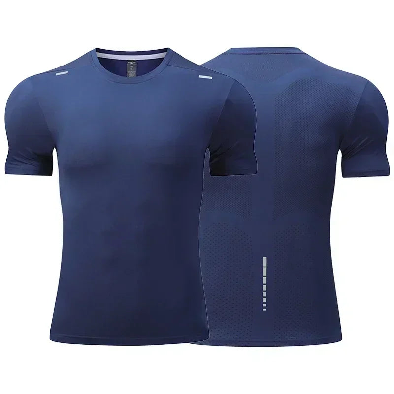 Men's Quick Dry Short Sleeve Sports Top, Breathable Cycling & Running Tee
