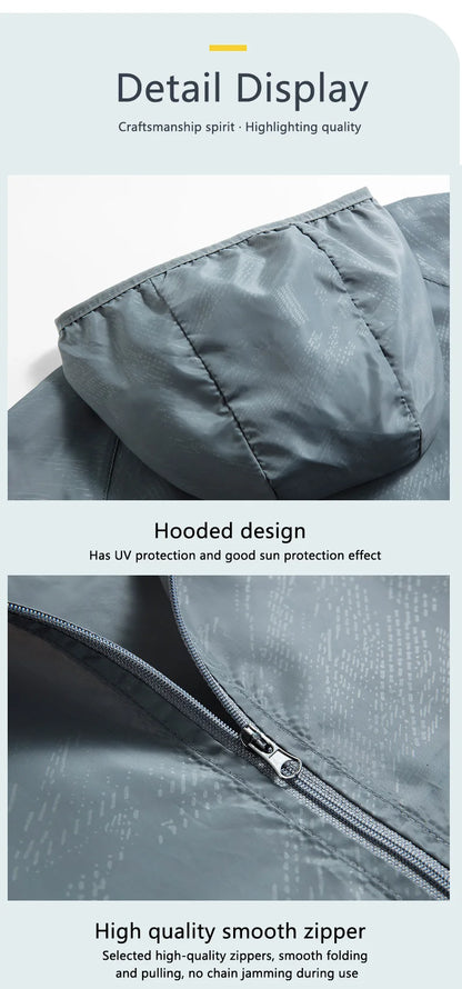 Men's Waterproof Windbreaker, Quick Dry Sun Protection Jacket
