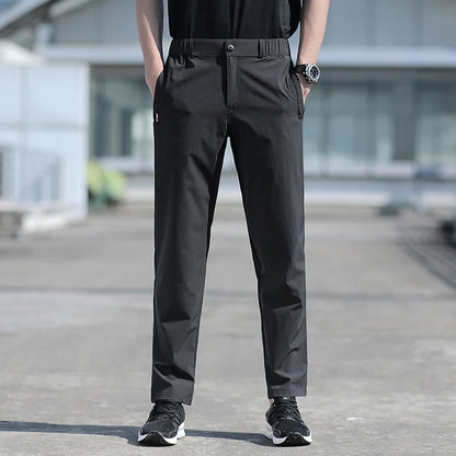 Men's Ice Silk Summer Pants, quick Dry Stretch Up to 7XL