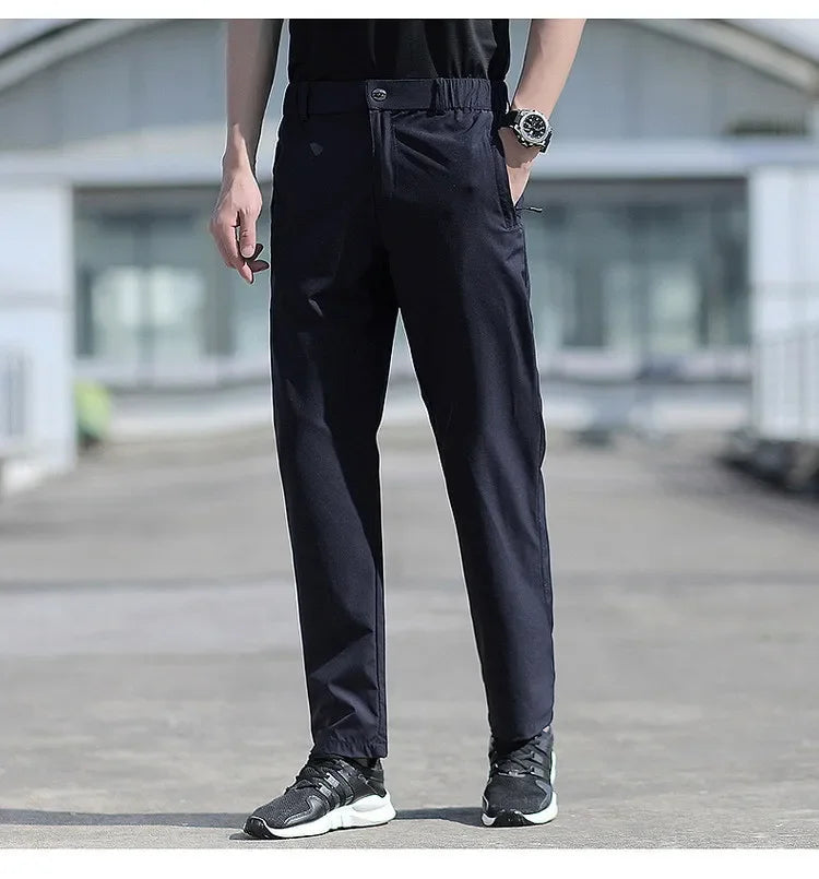 Men's Ice Silk Summer Pants, quick Dry Stretch Up to 7XL
