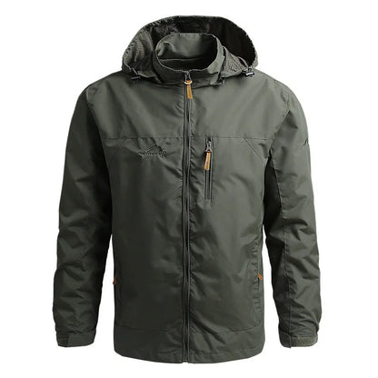 Men's Tactical Windbreaker Jacket, Waterproof Hooded Field Coat Up to 5XL