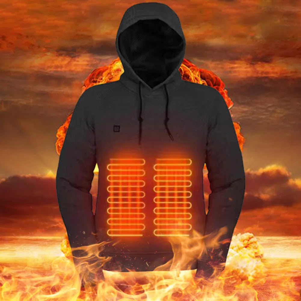 USB Heated Hoodie, 3 Heat Levels, Vintage Outdoor
