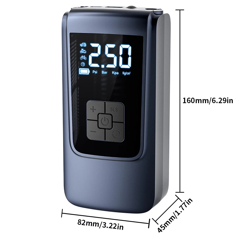 Portable Smart Tire Inflator, 12V Cordless Air Compressor