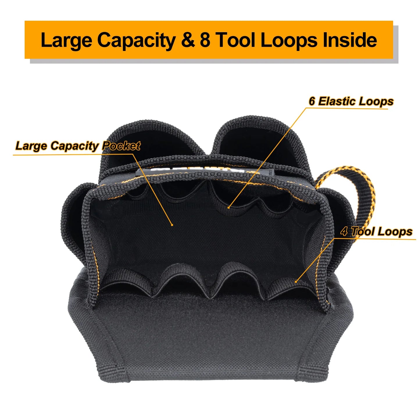 Tool Belt Pouch, 6 Pockets & 9 Screwdriver Loops