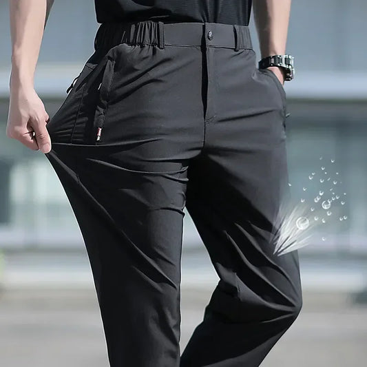 Men's Ice Silk Summer Pants, quick Dry Stretch Up to 7XL