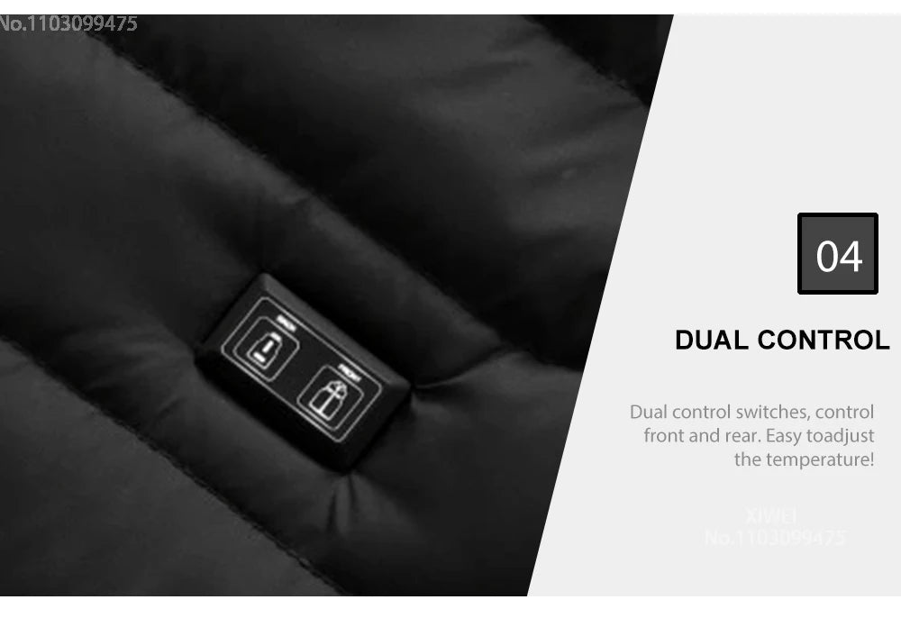 USB Electric Heated Jacket,2-21 Heating Zones