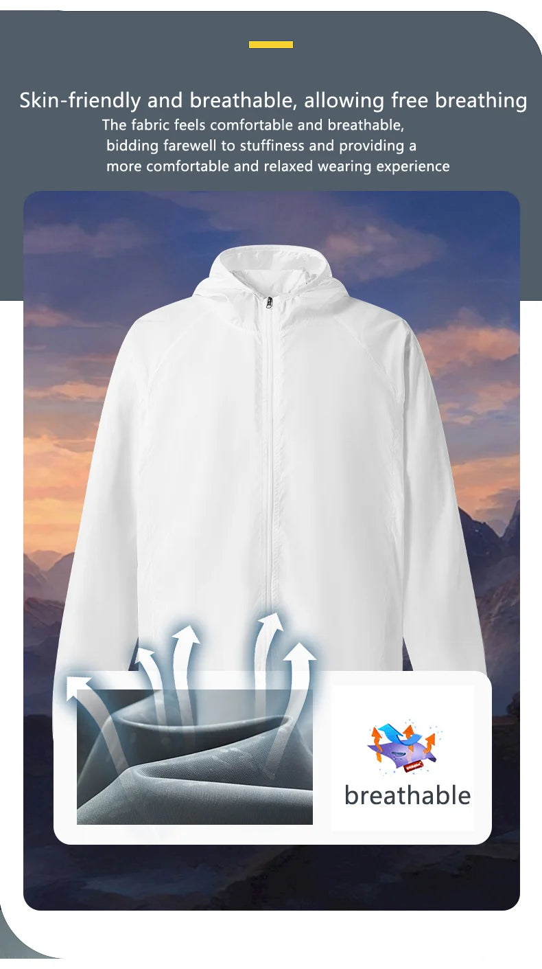 Men's Waterproof Windbreaker, Quick Dry Sun Protection Jacket