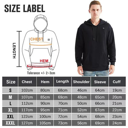 USB Heated Hoodie, 3 Heat Levels, Vintage Outdoor