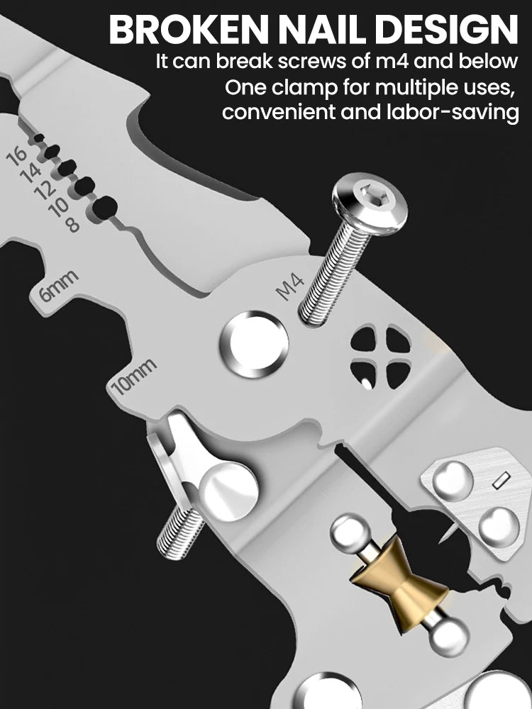 Foldable Wire Stripper & Crimping Pliers — Multifunctional