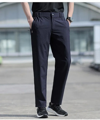 Men's Ice Silk Summer Pants, quick Dry Stretch Up to 7XL