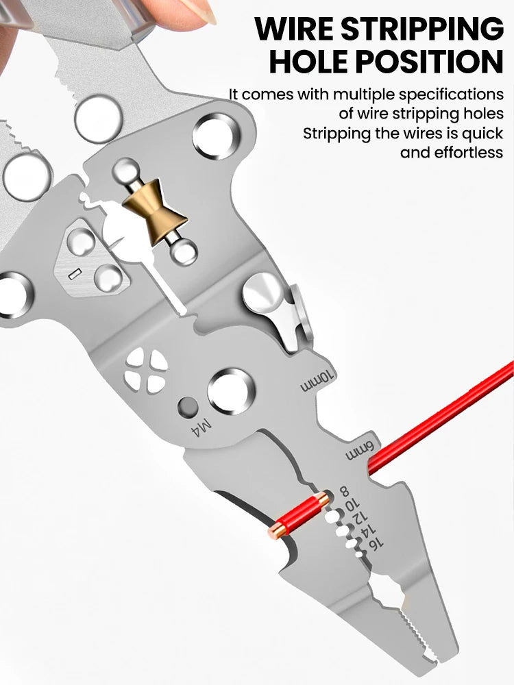 Foldable Wire Stripper & Crimping Pliers — Multifunctional