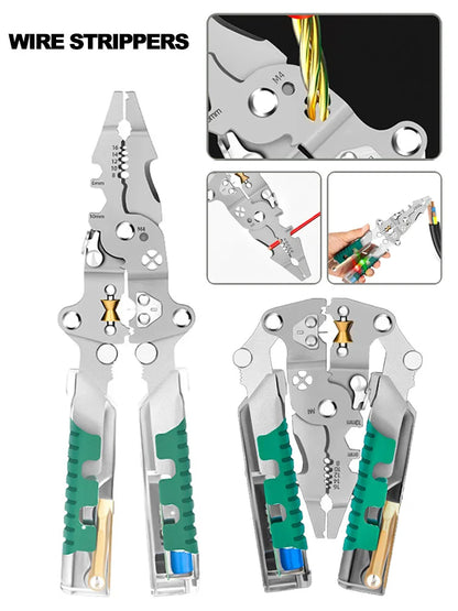 Foldable Wire Stripper & Crimping Pliers — Multifunctional