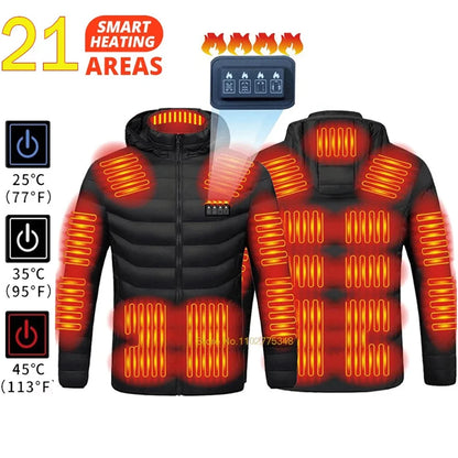 USB Electric Heated Jacket,2-21 Heating Zones