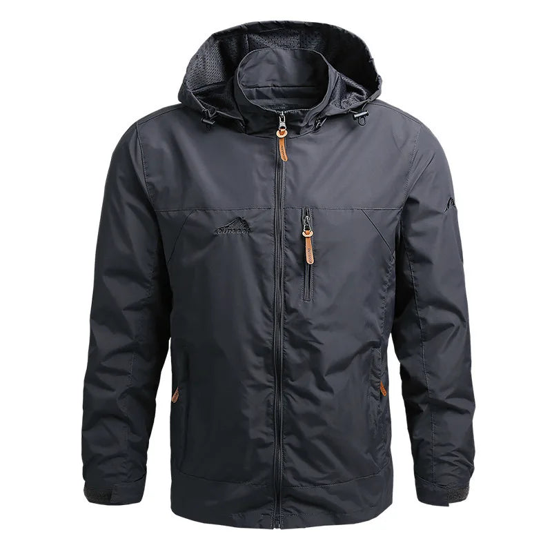 Men's Tactical Windbreaker Jacket, Waterproof Hooded Field Coat Up to 5XL