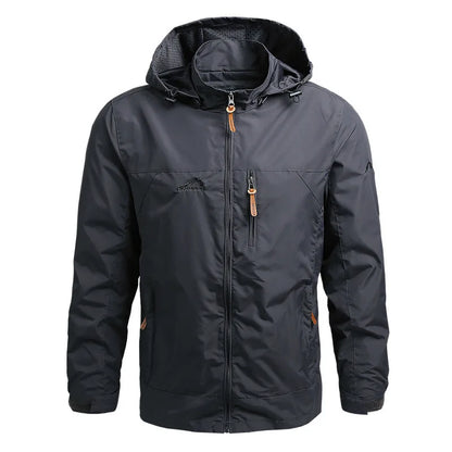 Men's Tactical Windbreaker Jacket, Waterproof Hooded Field Coat Up to 5XL