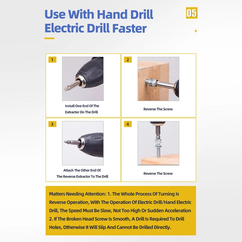 Damaged Screw & Broken Bolt Extractor Set