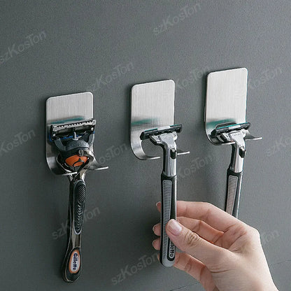 No-Drill Razor Holder, Adhesive Wall-Mounted Bathroom Hook
