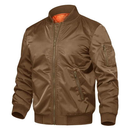 Men's Padded Bomber Jacket, Retro Pilot Varsity Streetwear Coat