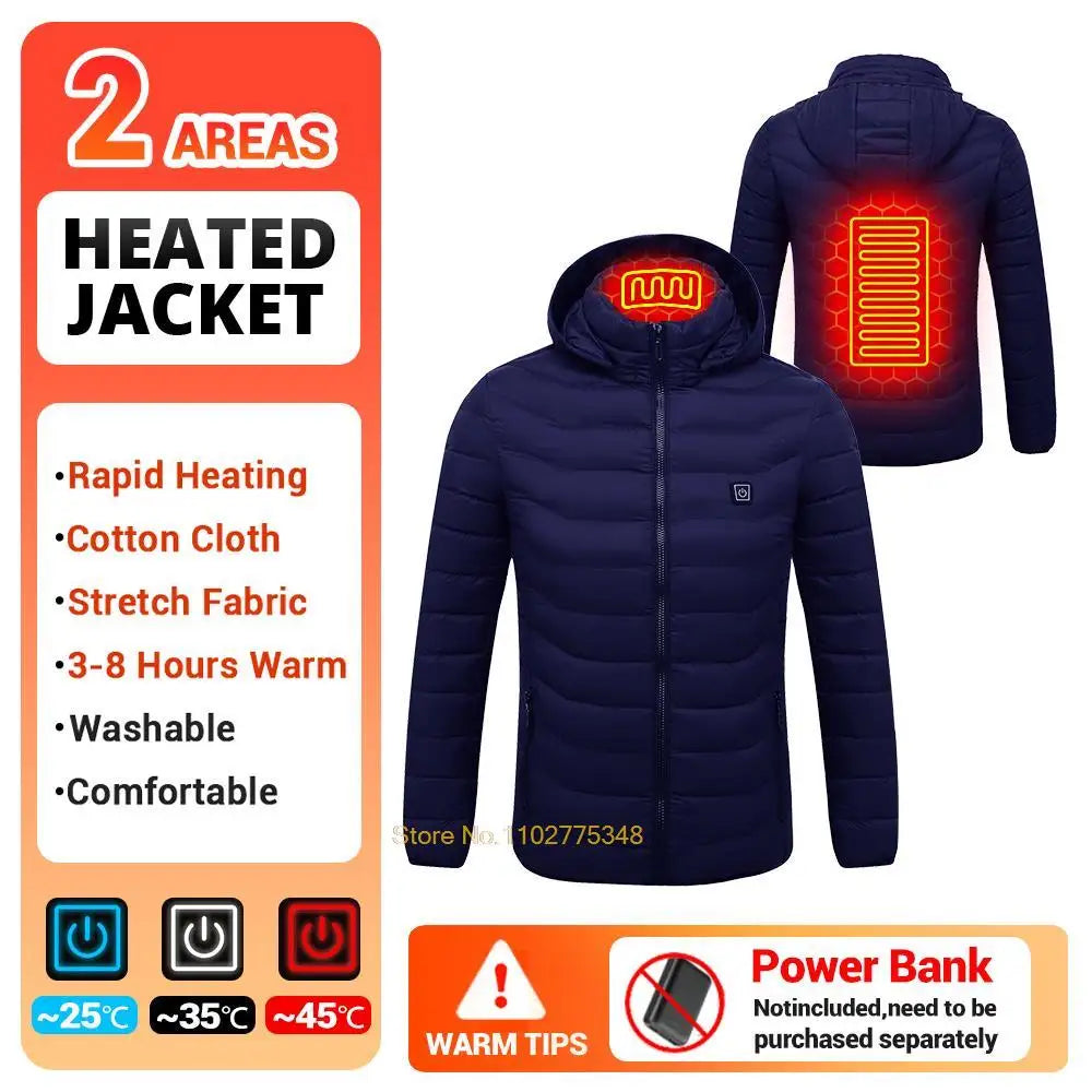 USB Electric Heated Jacket,2-21 Heating Zones