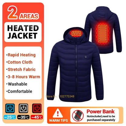 USB Electric Heated Jacket,2-21 Heating Zones