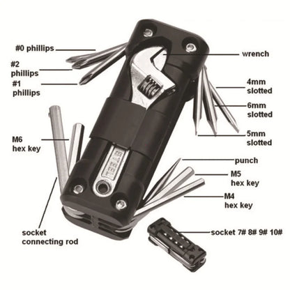 Motorcycle & Bicycle Multitool Kit — Tire Repair, Chain & Screwdriver Set