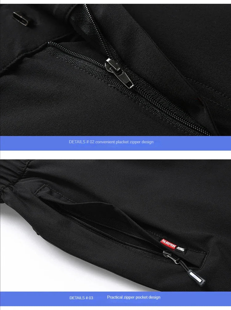 Men's Ice Silk Summer Pants, quick Dry Stretch Up to 7XL