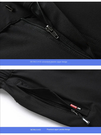 Men's Ice Silk Summer Pants, quick Dry Stretch Up to 7XL