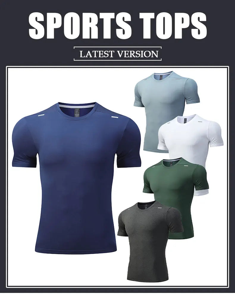 Men's Quick Dry Short Sleeve Sports Top, Breathable Cycling & Running Tee