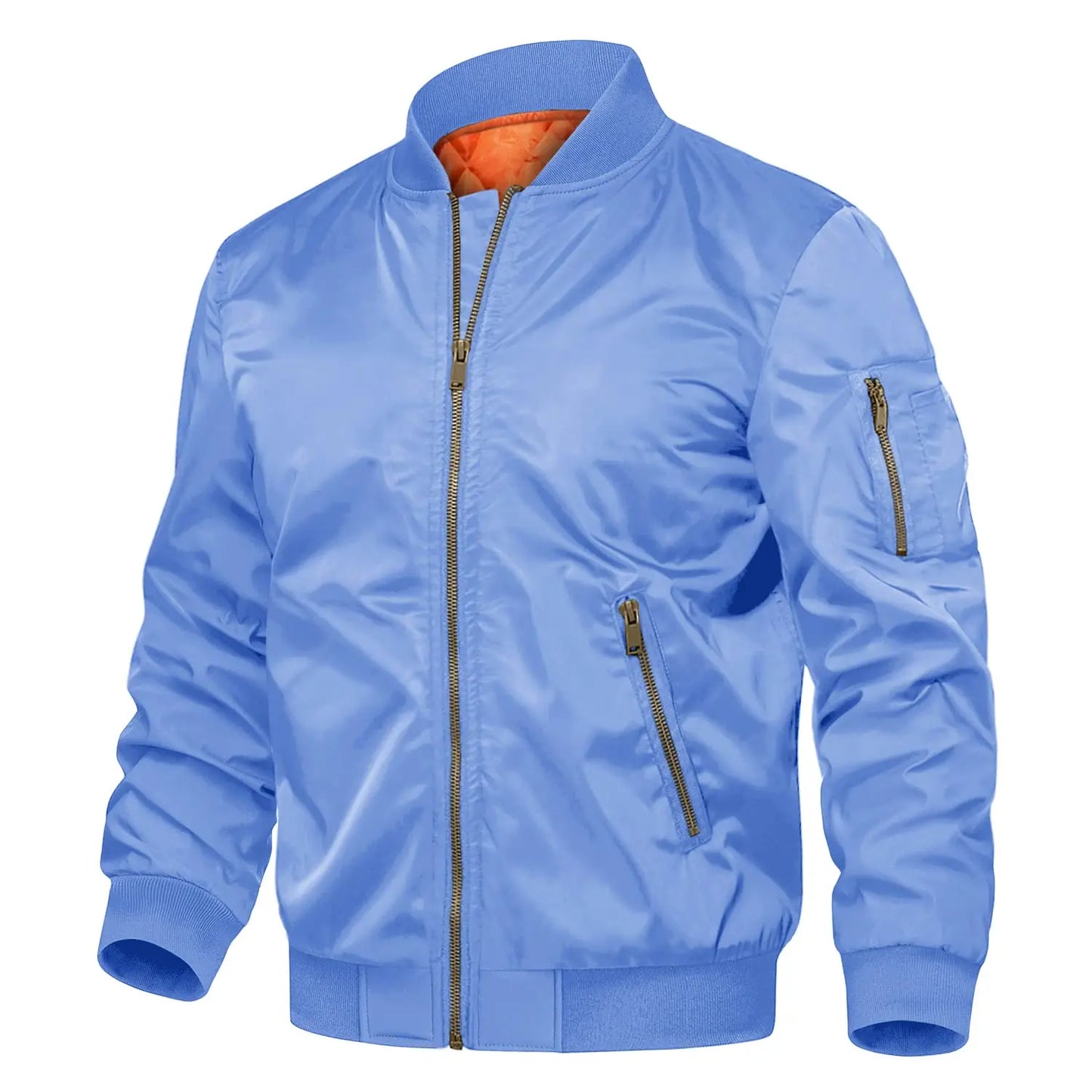 Men's Padded Bomber Jacket, Retro Pilot Varsity Streetwear Coat