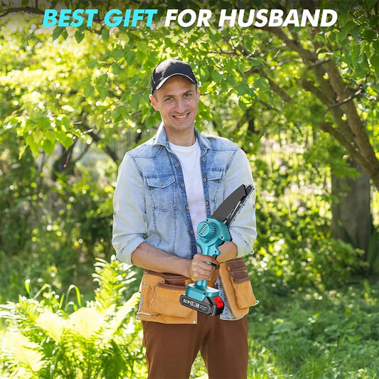 6-Inch Cordless Mini Chainsaw, 18V Compatible Electric Chain Saw