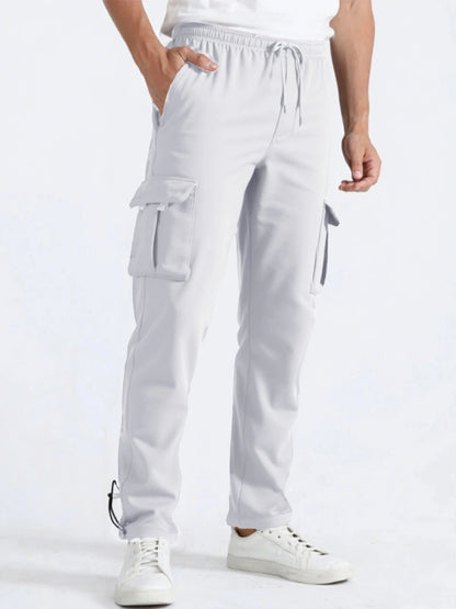 Men's Straight Fit Jogger Sweatpants, loose Oversized Multi-Pocket