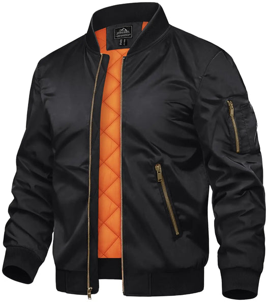 Men's Padded Bomber Jacket, Retro Pilot Varsity Streetwear Coat