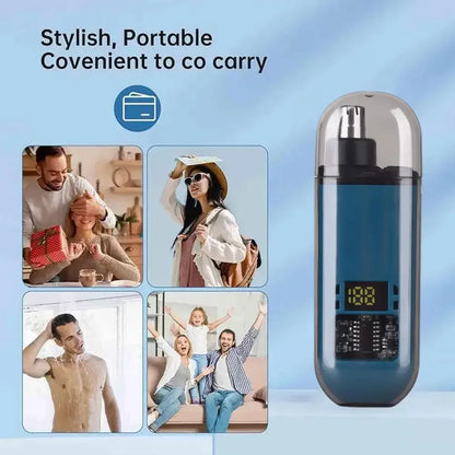 USB Electric Nose & Ear Hair Trimmer, Portable Mini Clipper