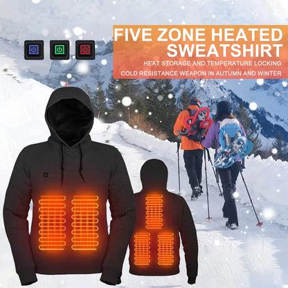 USB Heated Hoodie, 3 Heat Levels, Vintage Outdoor