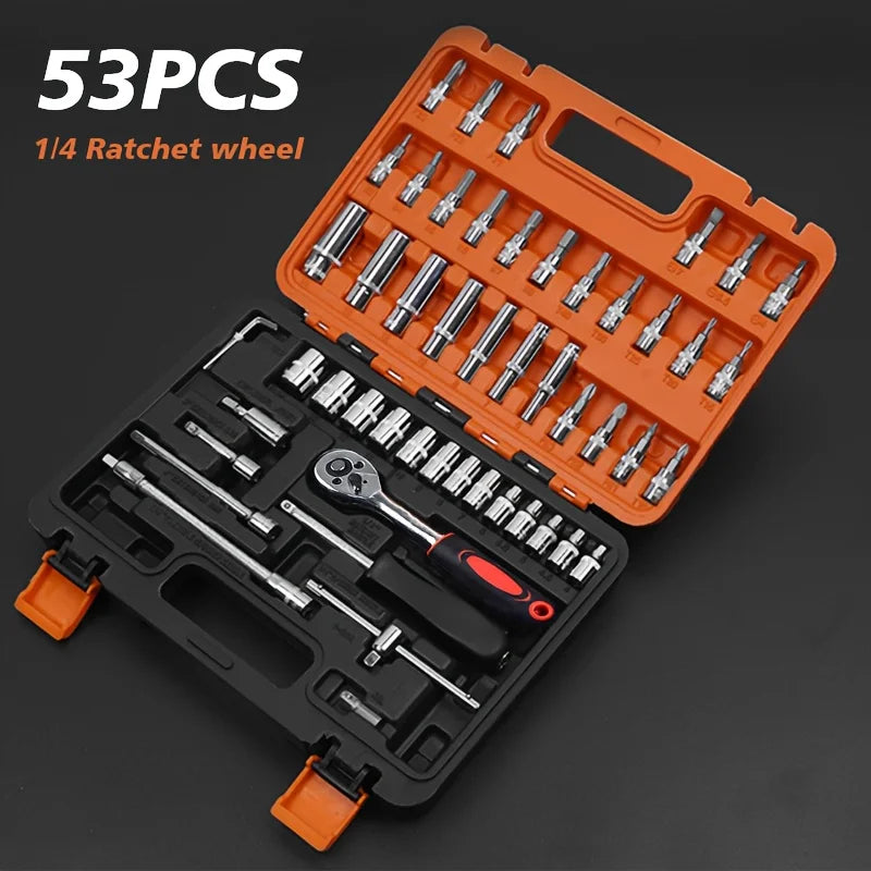 Motorcycle & Off-Road Car Repair Tool Kit — Complete Stainless Steel Set